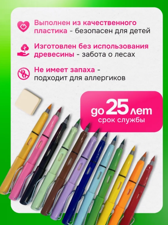 Карандаши цветные вечные набор 12 штук