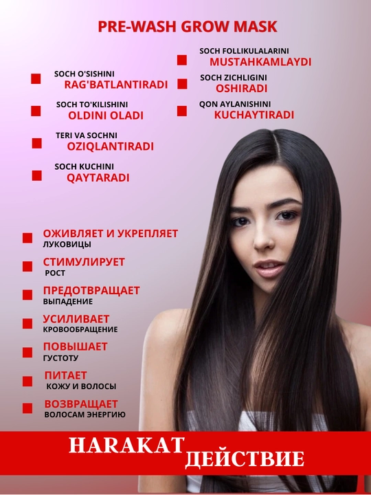 Маска разогревающая для роста волос Pre-Wash Grow Mask, Aravia,  300 мл
