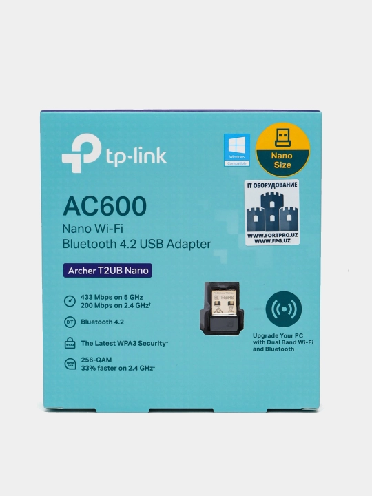 Адаптер USB Wi-Fi и Bluetooth Tp-Link Archer T2UB Nano двухдиапазонный 2,4&5.0Gghz