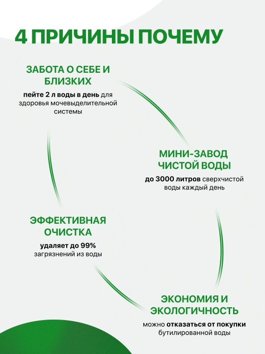 Гейзер Осмо Люкс, система обратного осмоса без бака, с насосом, для жесткой воды