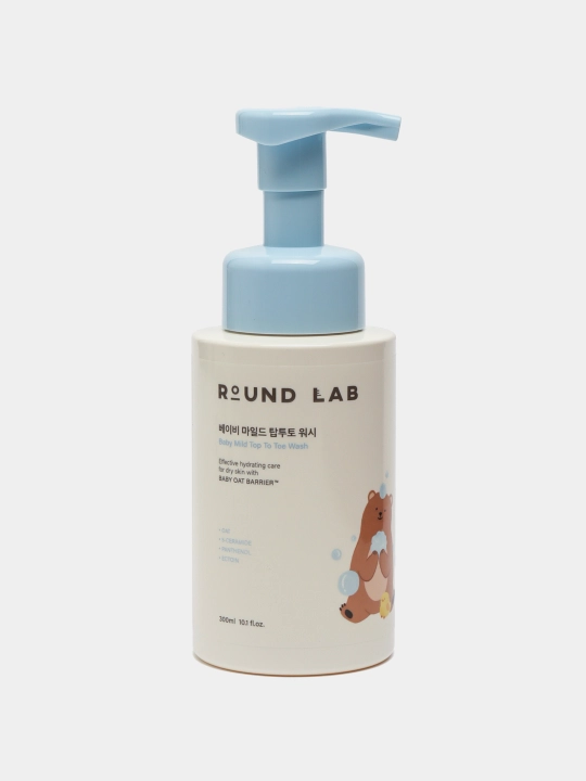 Dush uchun nozik gipoallergenli bolalar geli Round Lab Baby Mild Top To Toe Wash, 300 ml