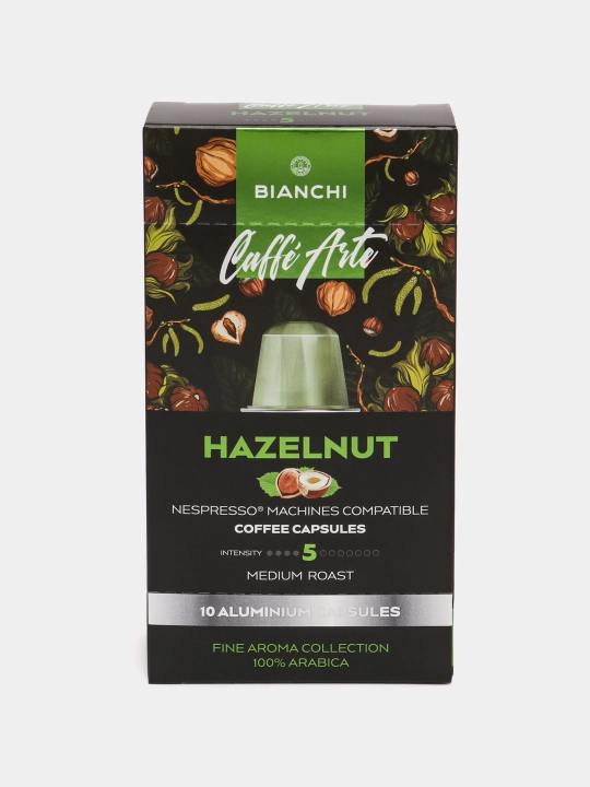 Kapsulli qahva "Bianchi Caffe Arte Hazelnut", 10 kapsula - 