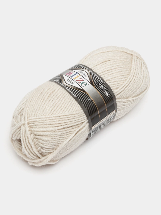 Нить для вязания Alize Superlana Midi, 25% шерсть, 75% акрил, 100 г, 170 м