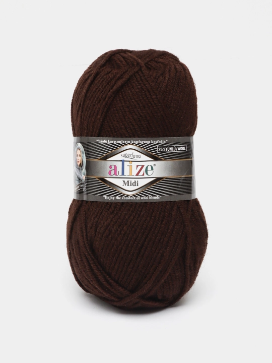 To'qish uchun ip Alize Superlana Midi, 25% jun, 75% akril, 100 g, 170 metr