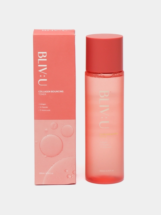 Антивозрастной коллагеновый пилинг тонер BLIV:U Collagen Bouncing Toner, 200мл - 