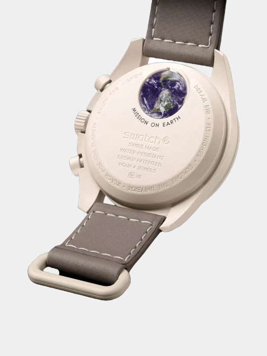 Мужские часы Omega x Swatch MoonSwatch – жёлтые, 42 мм, кварцевые