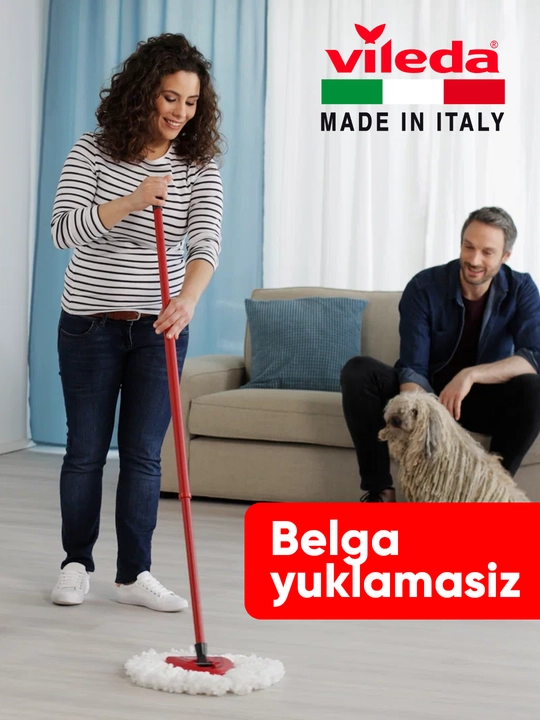 Швабра Vileda Turbo Smart ведро c отжимом, вращающаяся, для влажной уборки, микрофибра