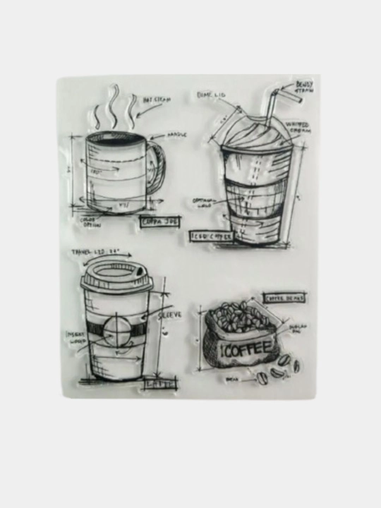 Силиконовый печать для скрапбукинга, гипс, "Coffee"
