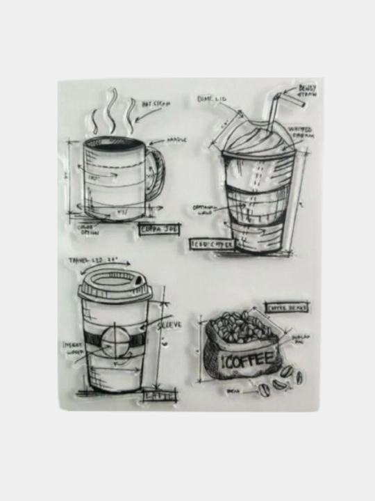 Силиконовый печать для скрапбукинга, гипс, "Coffee" - 