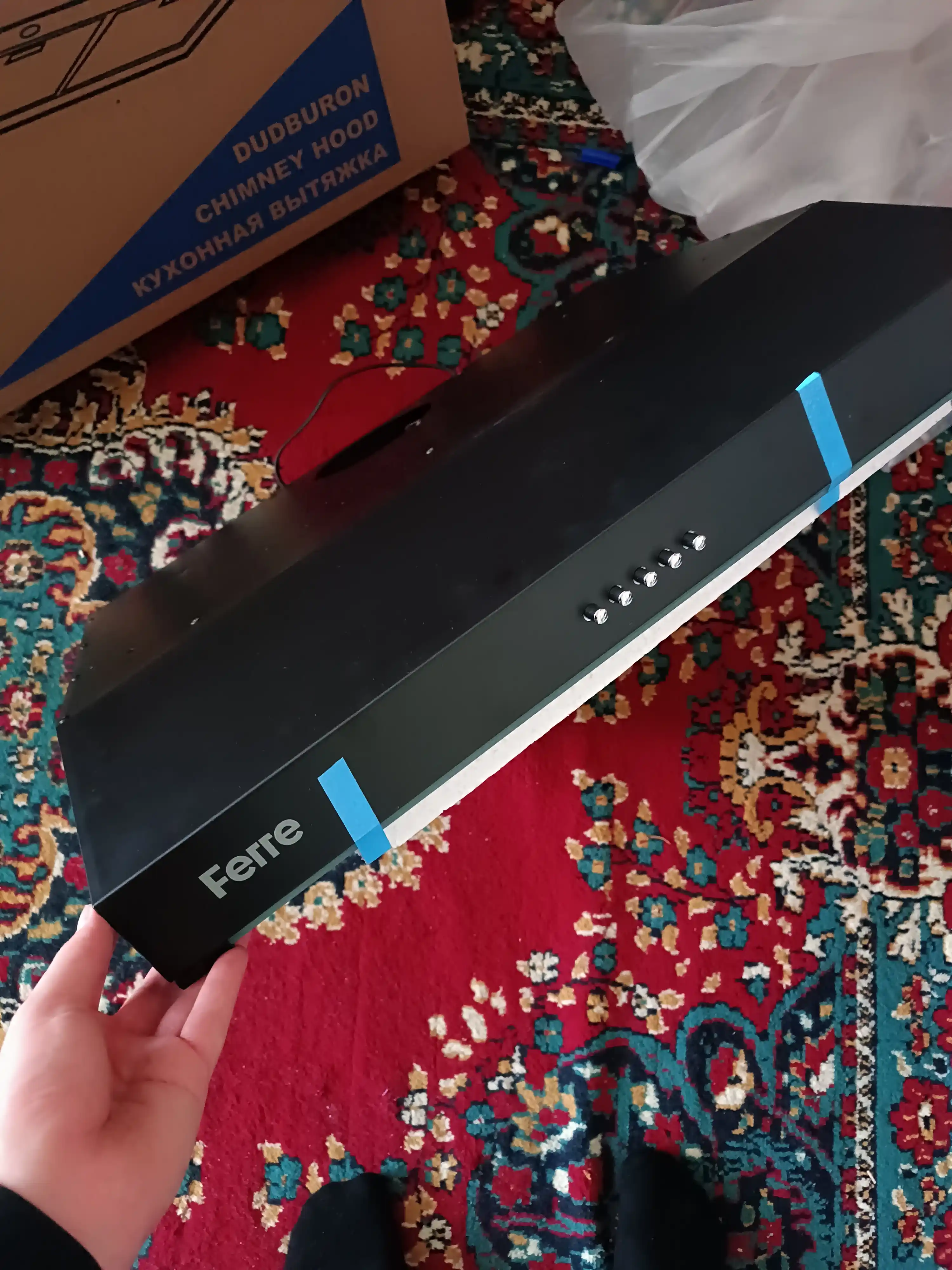 Oshxona uchun dudburon Ferre 601 Tablet, ikkita motorli, 600 m3/s quvvatli, 1 yil kafolat