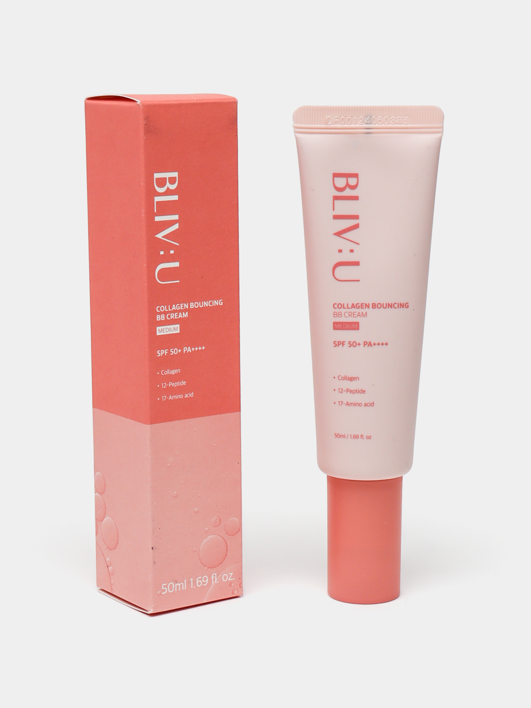 Namlovchi, yengil BB krem saten tamom bilan BLIV:U Collagen Bouncing, 50 ml