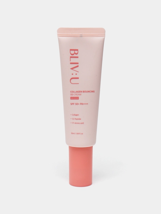 Namlovchi, yengil BB krem saten tamom bilan BLIV:U Collagen Bouncing, 50 ml