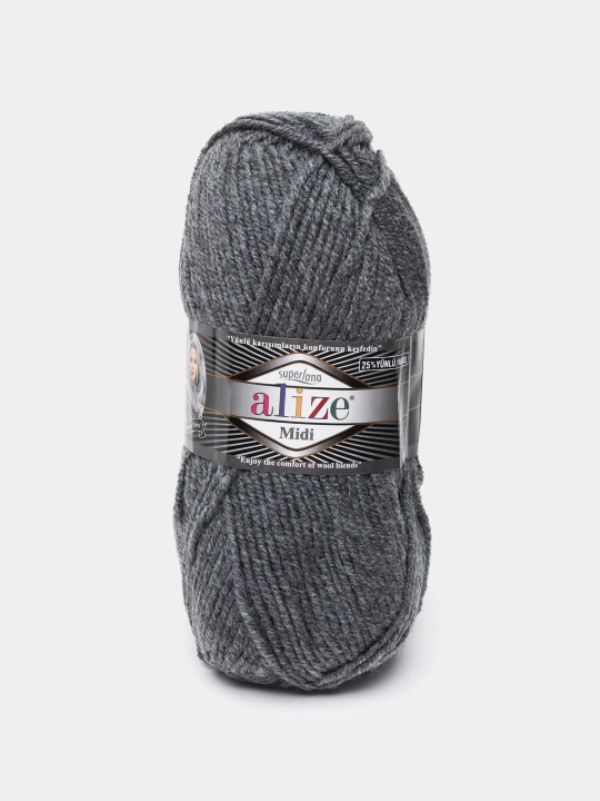 Нить для вязания Alize Superlana Midi, 25% шерсть, 75% акрил, 100 г, 170 м