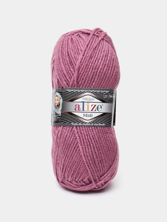 Нить для вязания Alize Superlana Midi, 25% шерсть, 75% акрил, 100 г, 170 м