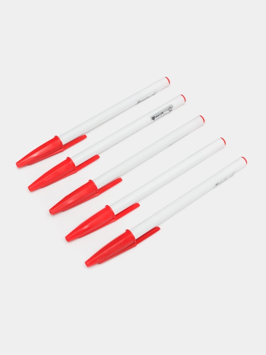 Sharikli ruchka MULLER Polo white, 1 mm, qizil, 5 donadan