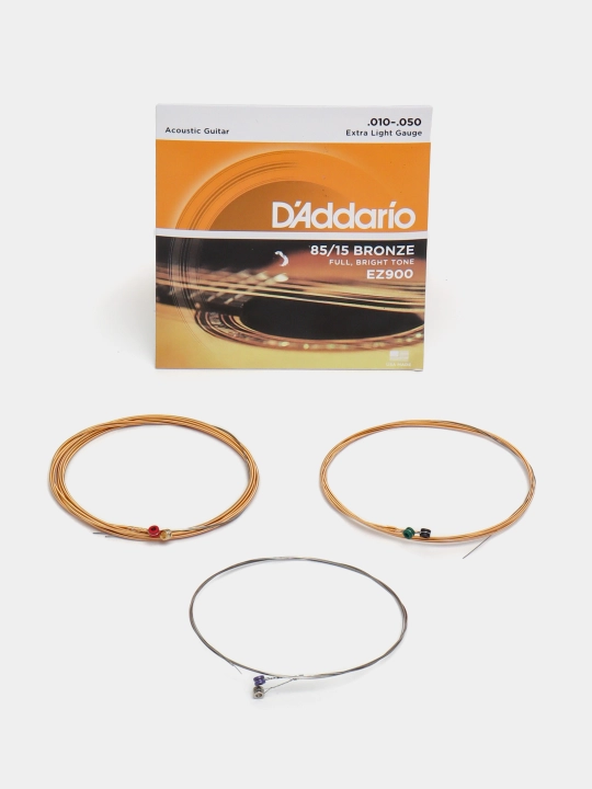 Струны для акустической гитары D'addario EZ900. Калибр 010-050.Бронза 85/15. + Медиатр - 