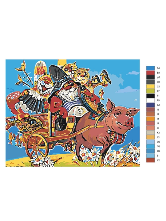 Raqamlar bo'yicha rasm chizish ARTERY "Multfilmlar" holstda chizmachilik, 40 * 50 sm
