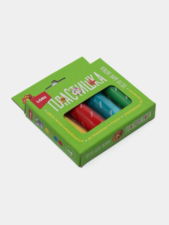Тесто для лепки LORI Пластишка Тдл-046, 4 цветов по 30 г