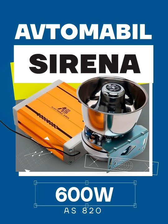 Автомобильная сирена, 600 Вт/1200 Вт, AS820 - 