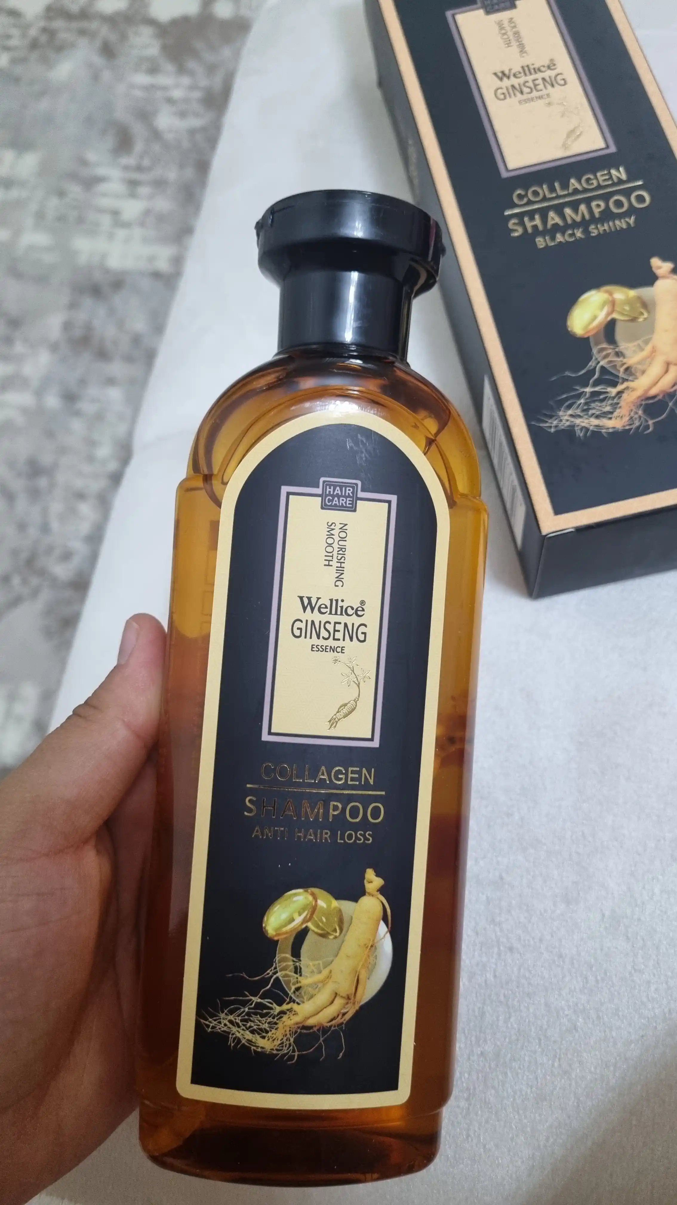 Shampun jenshenli Wellice Ginseng Collagen, sochlar tukilishiga qarshi, 420 ml
