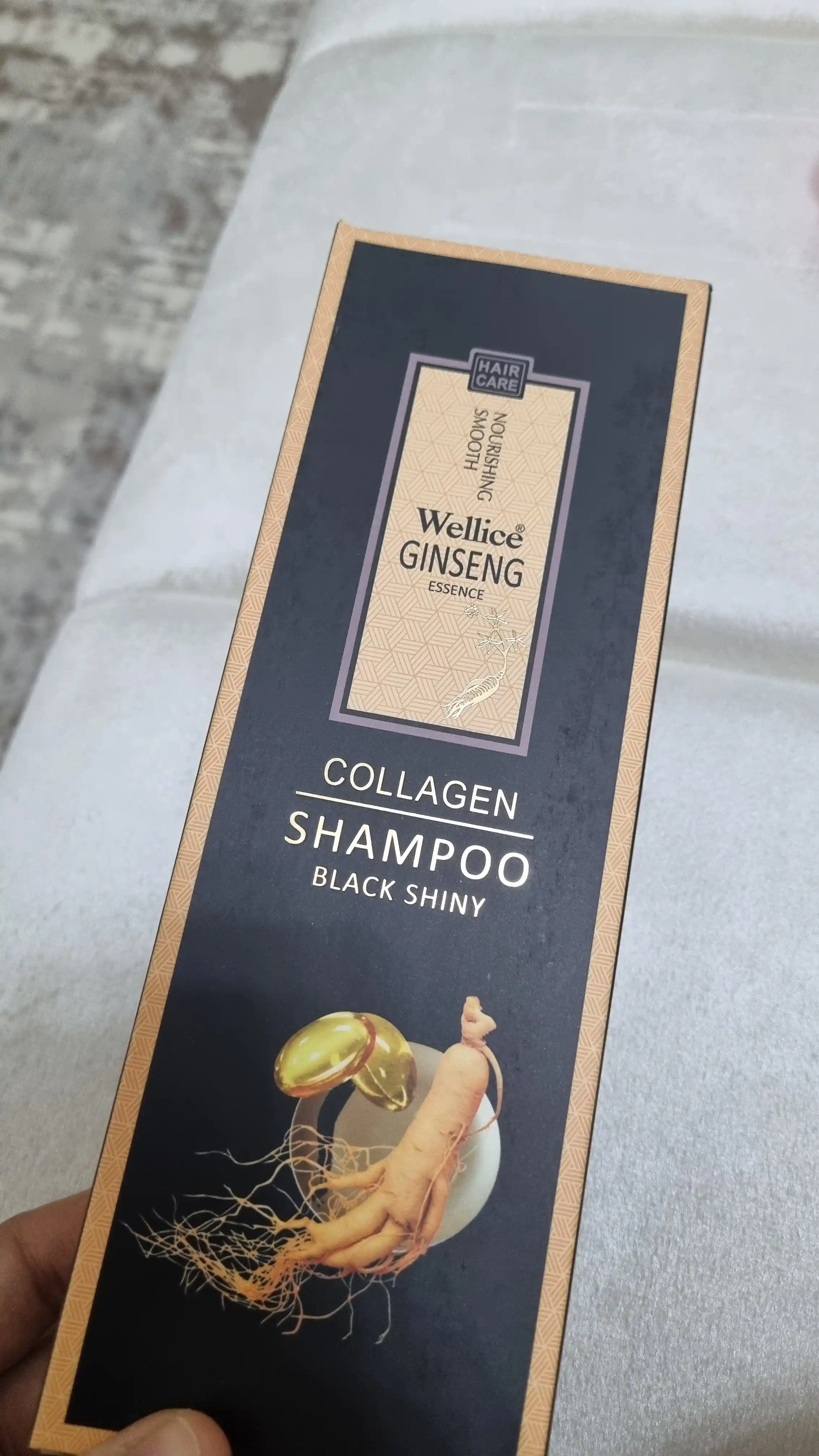 Shampun jenshenli Wellice Ginseng Collagen, sochlar tukilishiga qarshi, 420 ml