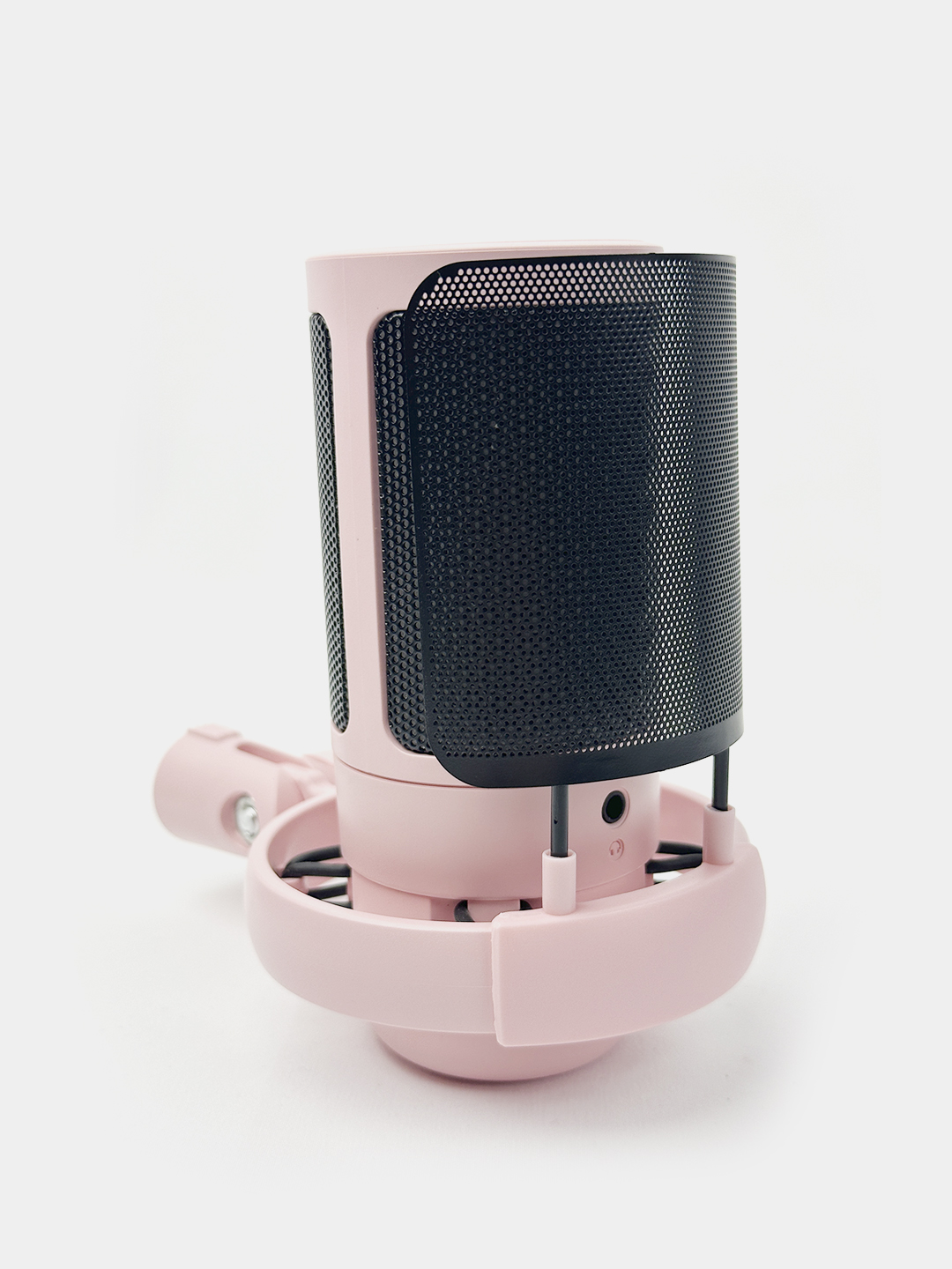 RGB yoritgichli studia mikrofoni ME6S, pantograf va pop filtri, kondensator