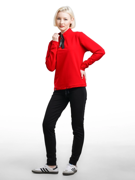 Ayollar sport kostyumi paxta 80% kuz bahor uchun yarim yopishgan fason - 