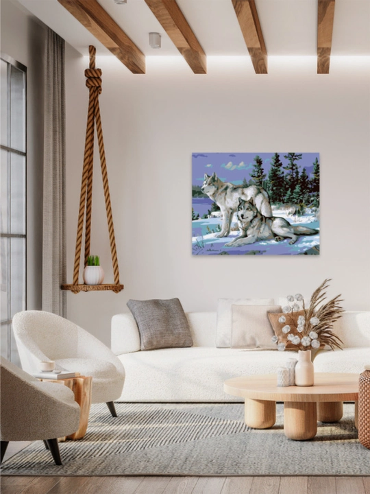 Картина рисование по номерам ARTERY "Волки", раскраска на холсте, 40* 50 см