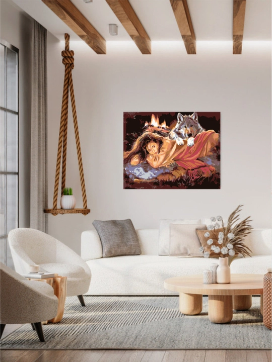 Raqamlar bo'yicha rasm chizish ARTERY "Bo'rilar", holstda chizmachilik, 40*50 sm