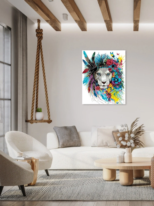 Raqamlar bo'yicha rasm chizish ARTERY "Sherlar, yo'lbarslar" holstda rang berish, 40*50 sm