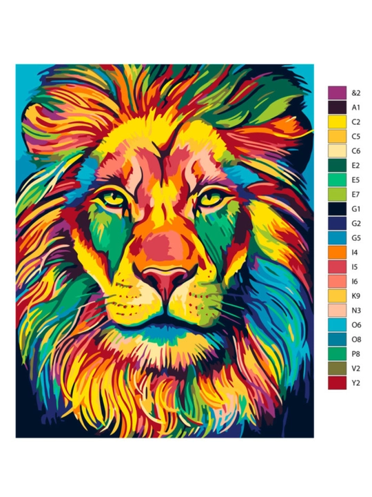 Raqamlar bo'yicha rasm chizish ARTERY "Sherlar, yo'lbarslar" holstda rang berish, 40*50 sm