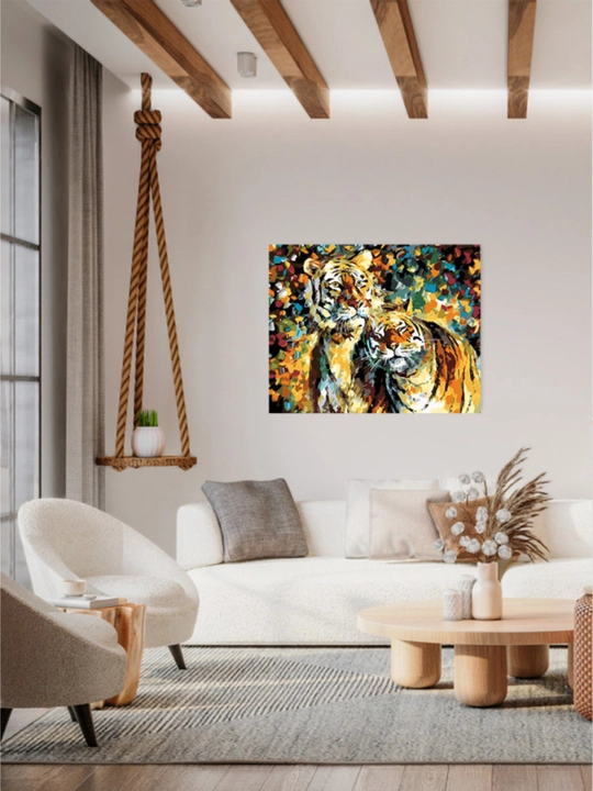 Raqamlar bo'yicha rasm chizish ARTERY "Sherlar, yo'lbarslar" holstda rang berish, 40*50 sm