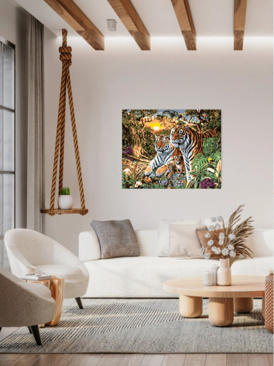Raqamlar bo'yicha rasm chizish ARTERY "Sherlar, yo'lbarslar" holstda rang berish, 40*50 sm