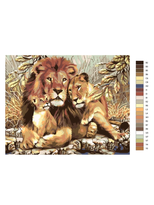 Raqamlar bo'yicha rasm chizish ARTERY "Sherlar, yo'lbarslar" holstda rang berish, 40*50 sm
