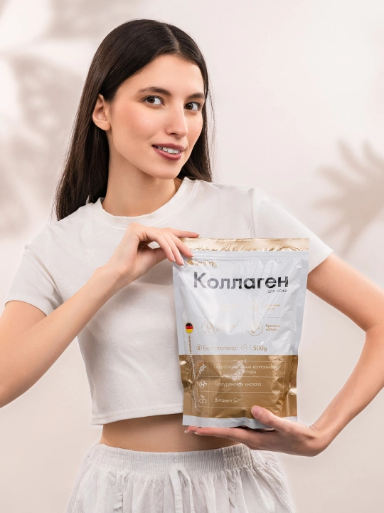 Teri uchun peptidli kollagen 500 g, Gialuron kislotasi va S vitamini bilan