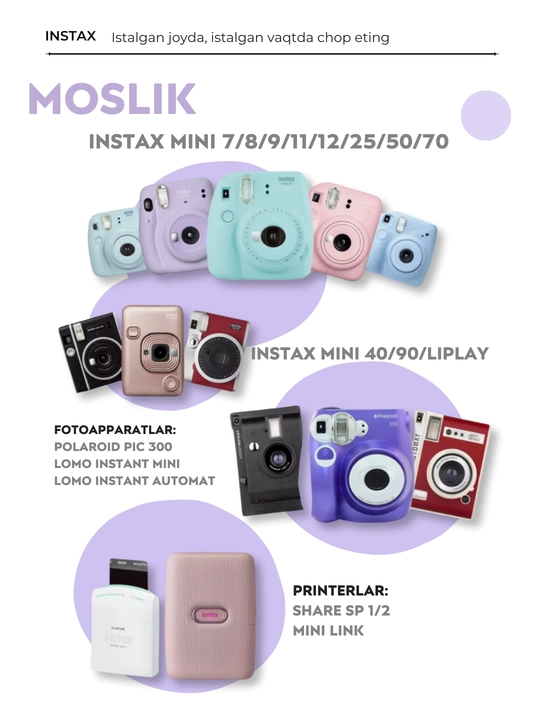 Fotoapparat uchun kartridj, plyonka Fujifilm Instax Mini, standart, 10 * 2PK, 20 ta rasm