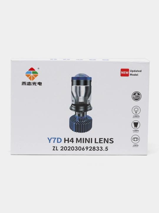 Svetodiodli LED linzalar avtomobillar uchun Y7 H4 ORG BLUE 2024 - 