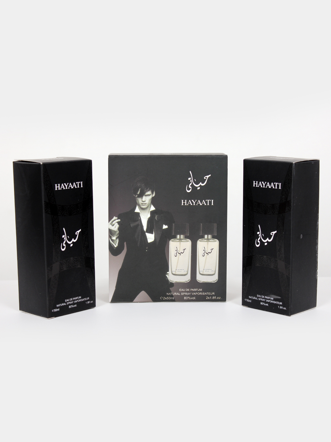 Parfyumangan suv Hayati Lattafa erkaklar uchun, 50 ml + 50 ml