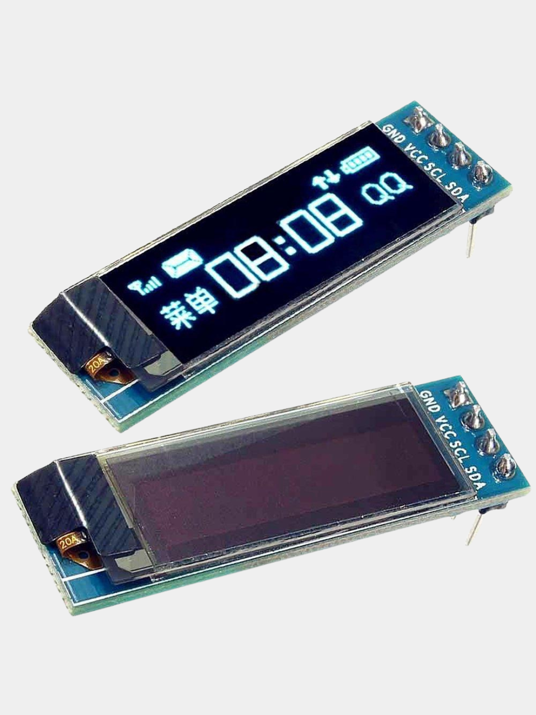 0.91 dyuymli OLED LCD displey,  3-5 V, 4 pinli, 128 * 32 pikselli, LCD displey moduli - 