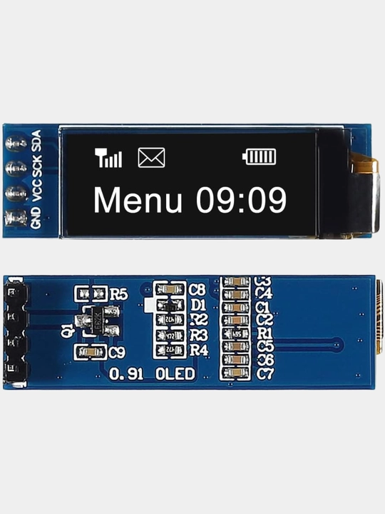 0.91 dyuymli OLED LCD displey,  3-5 V, 4 pinli, 128 * 32 pikselli, LCD displey moduli