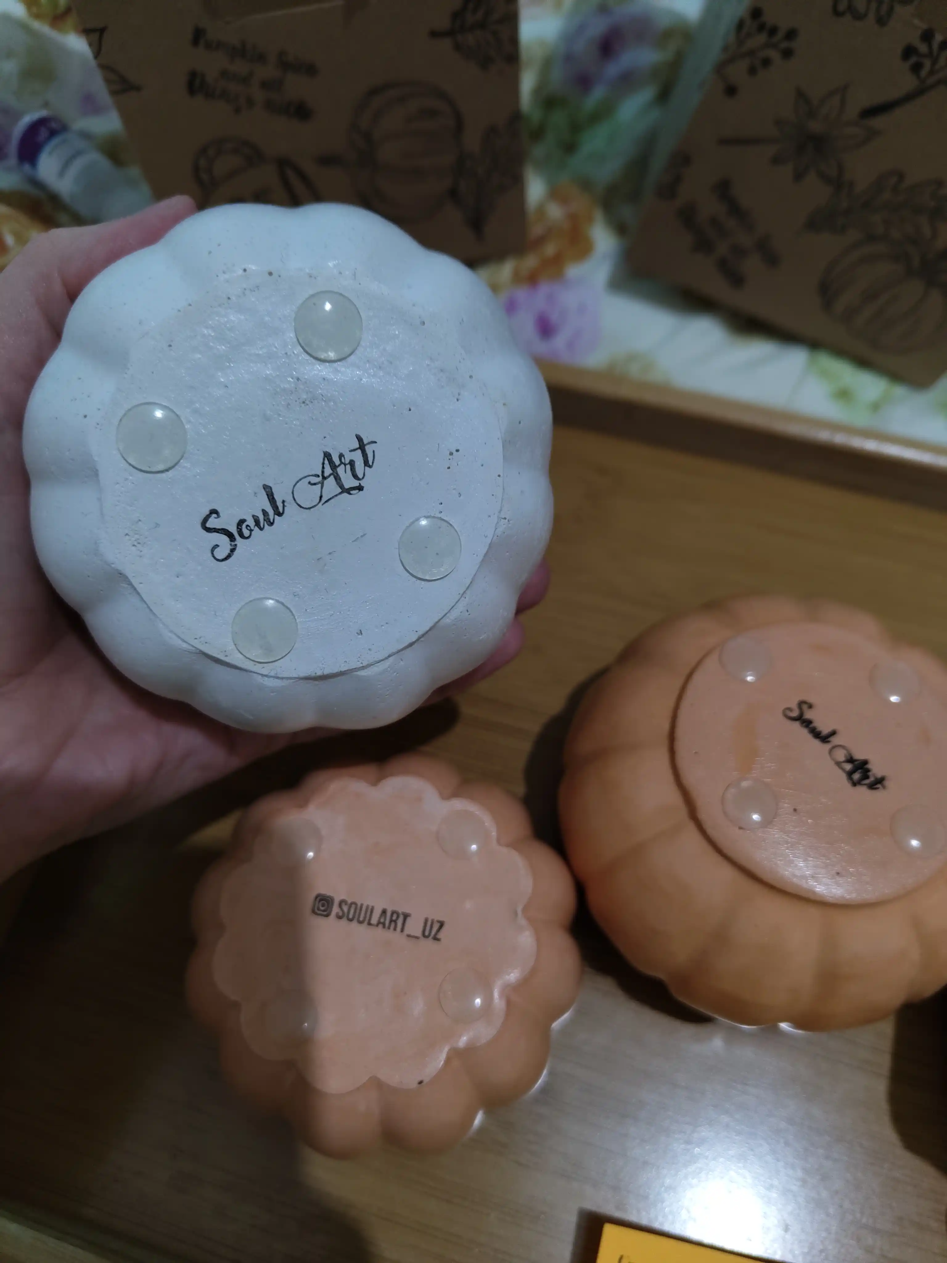 Декоративная шкатулка в виде тыквы, Soulart