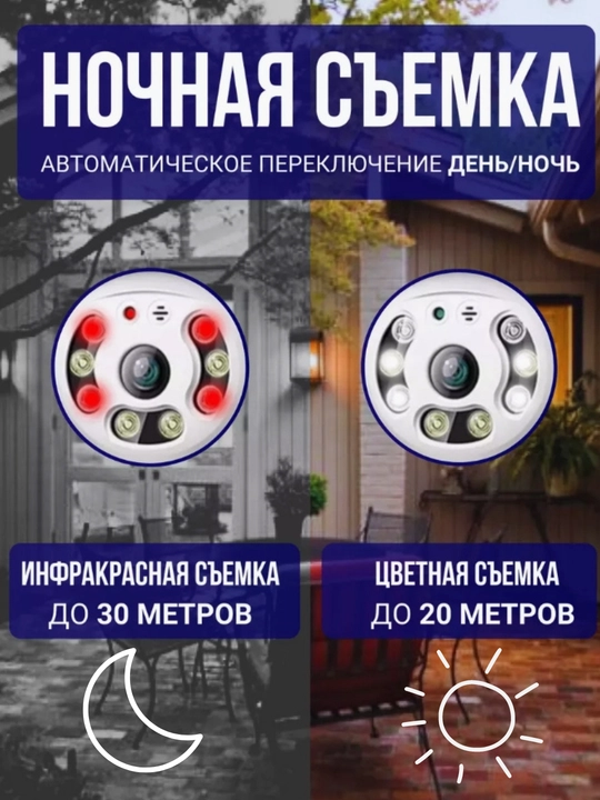 Juft linzali va harakat sensoriga ega Wi-Fi video kuzatuv kamerasi