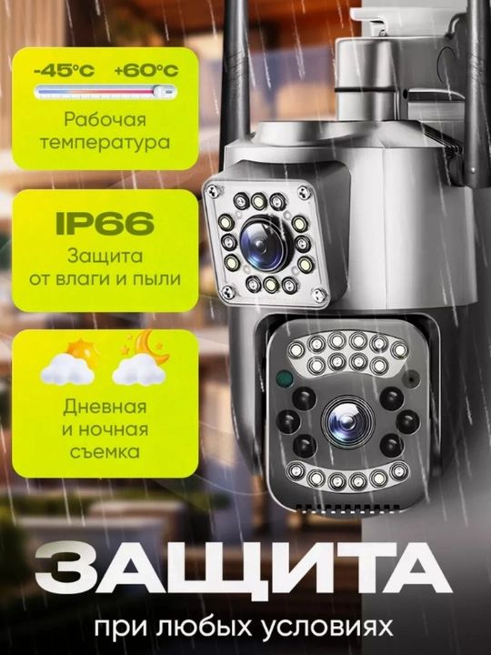 Juft linzali va harakat sensoriga ega Wi-Fi video kuzatuv kamerasi