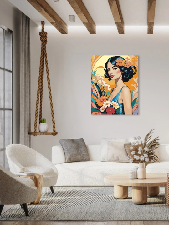 Raqamlar bo'yicha rasm chizish ARTERY "Gullar bilan qiz" holstda, 40*50 sm