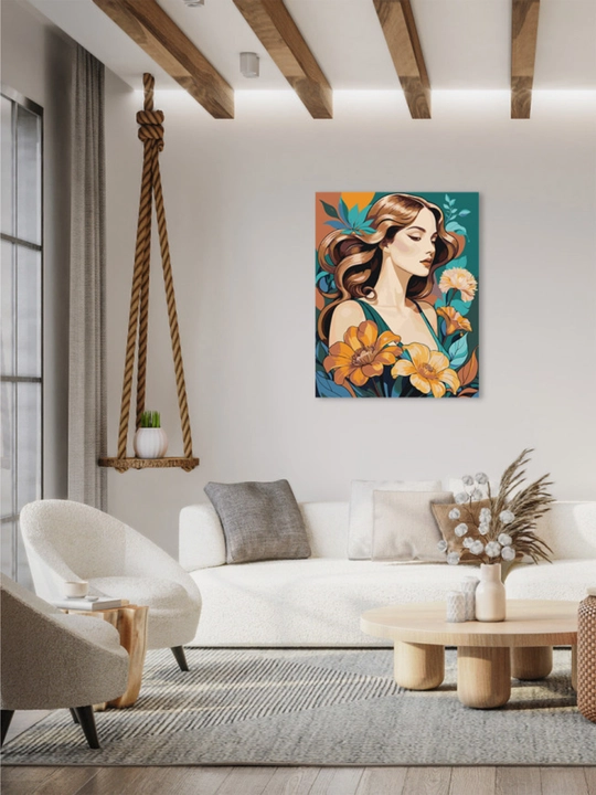 Raqamlar bo'yicha rasm chizish ARTERY "Gullar bilan qiz" holstda, 40*50 sm
