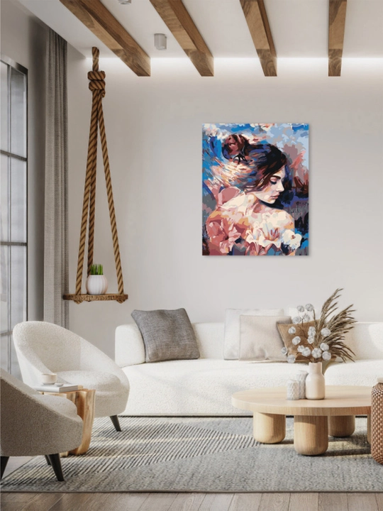 Raqamlar bo'yicha rasm chizish ARTERY "Gullar bilan qiz" holstda, 40*50 sm