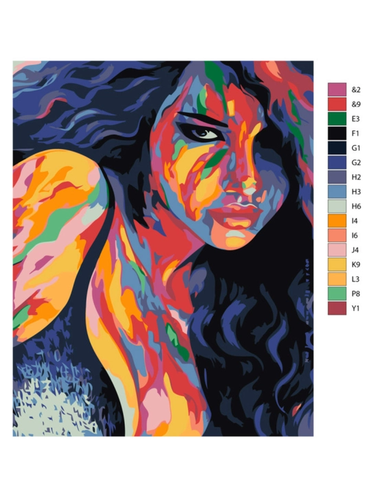 Raqamlar bo'yicha rasm chizish ARTERY "Ayollar " holstda, 40 * 50 sm