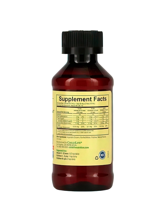 ChildLife Essentials, Цинк (Zinc Plus) с натуральным вкусом манго и клубники, 118 мл
