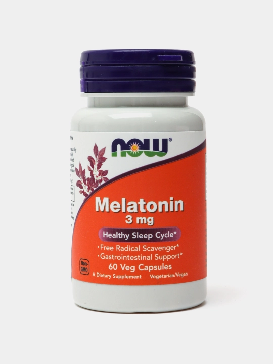 Мелатонин NOW FOODS Supplements, цикл здорового сна, 3 мг, 60 капсул, Халяль