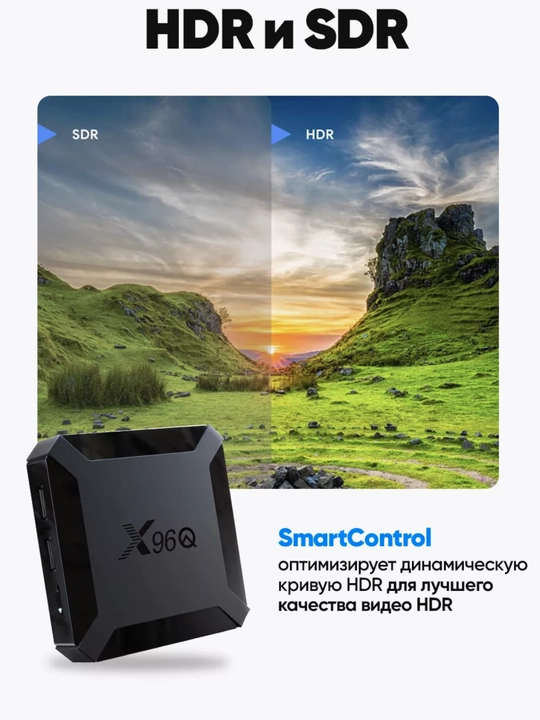 ТВ-приставка Smart, TV Box Android X96Q, 2 ГБ / 16 ГБ, 8 ГБ / 128 ГБ